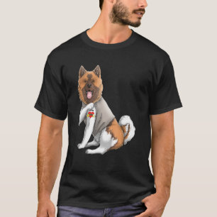 T-shirt American Akita I Love Maman Tattoo Chien Chemise M