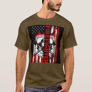 T-shirt American and Firefighter