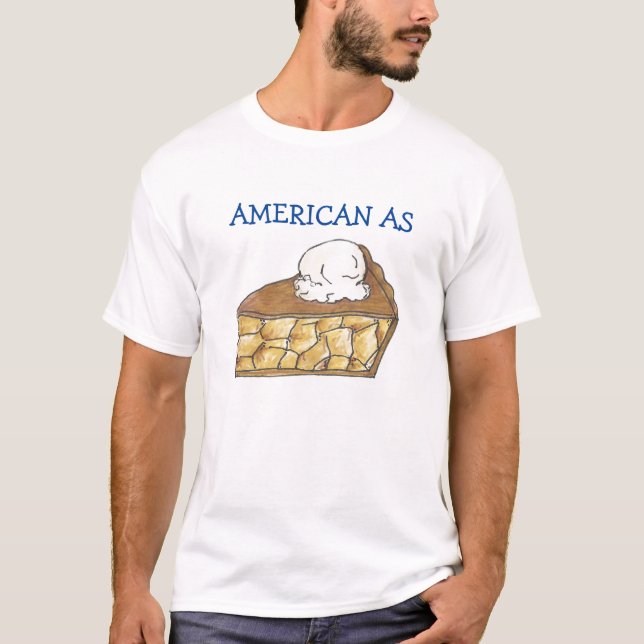 T-shirt American As Apple Pie Slice Ice Cream Juillet 4 US (Devant)