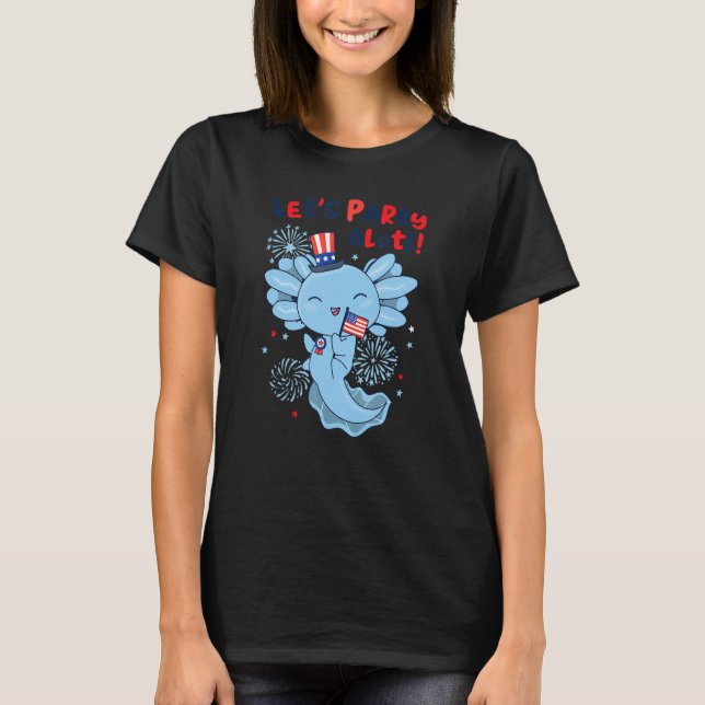 T-shirt American Axolotl 4th Of July Party Alotl Fireworks (Devant)