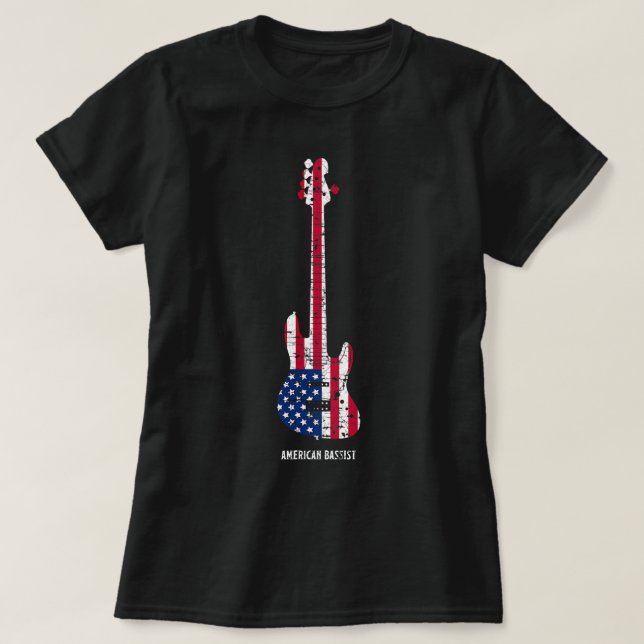 T-shirt American Baid Bass guitare Player T Shirt Music (Design devant)