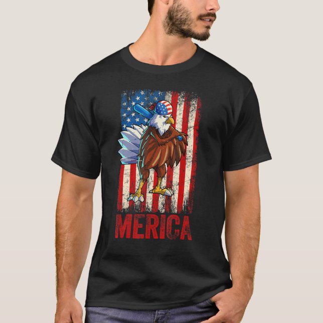 T-shirt American Bald Eagle 4 juillet femmes Hommes Améric (Devant)