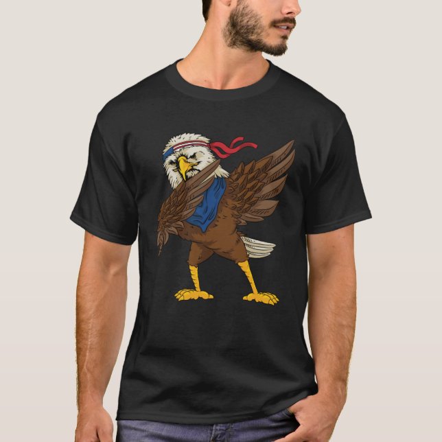 T-shirt American Bald Eagle Dabbing 2021 Dab Dance 4th Of  (Devant)