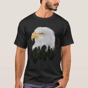 T-shirt American Bald Eagle Double exposition