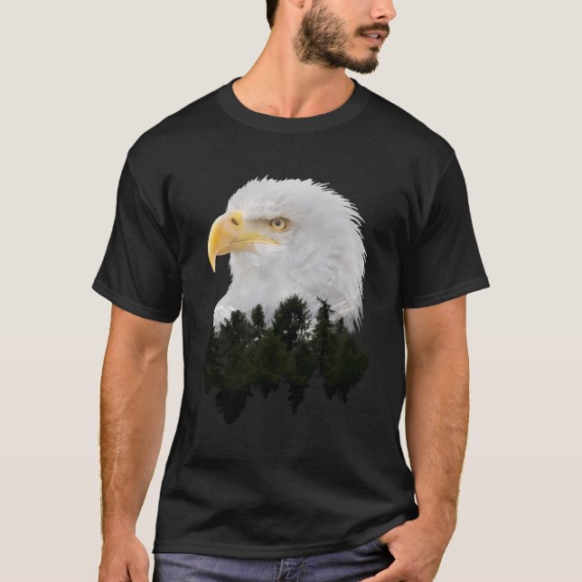 T-shirt American Bald Eagle Double exposition (Devant)