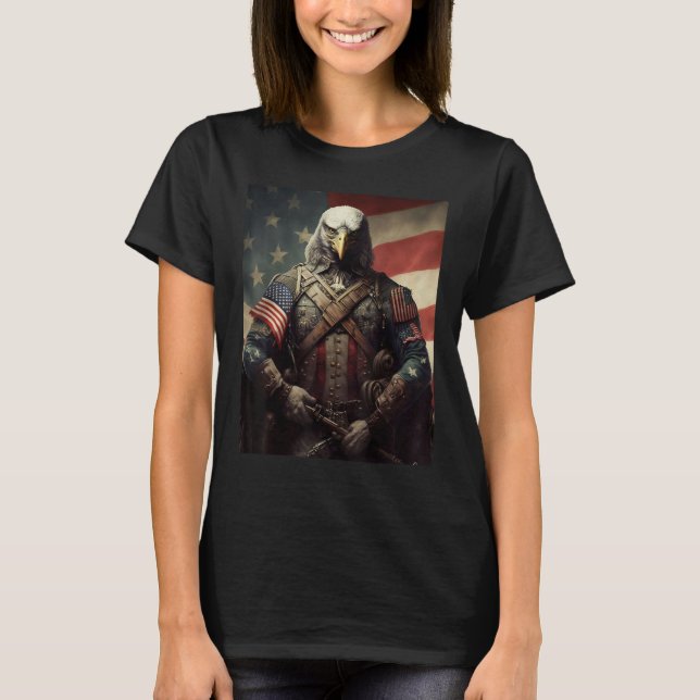T-shirt American Bald Eagle Eyes Flag Country 1 (Devant)