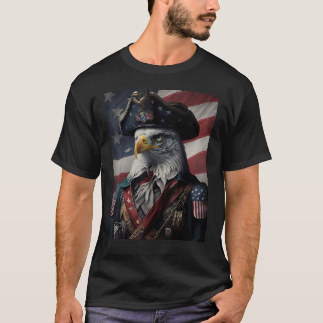 T-shirt American Bald Eagle Eyes Flag Country 7 (Devant)