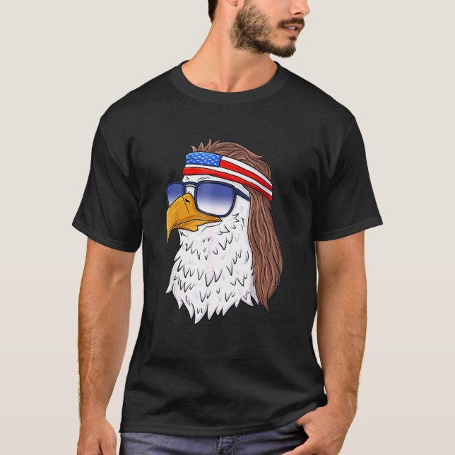T-shirt American Bald Eagle Mullet 4 juillet drôle Usa P (Devant)