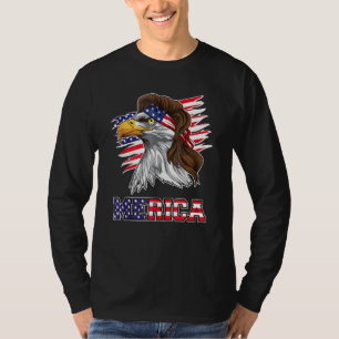 T-shirt American Bald Eagle Mullet 4 juillet drôle Usa P