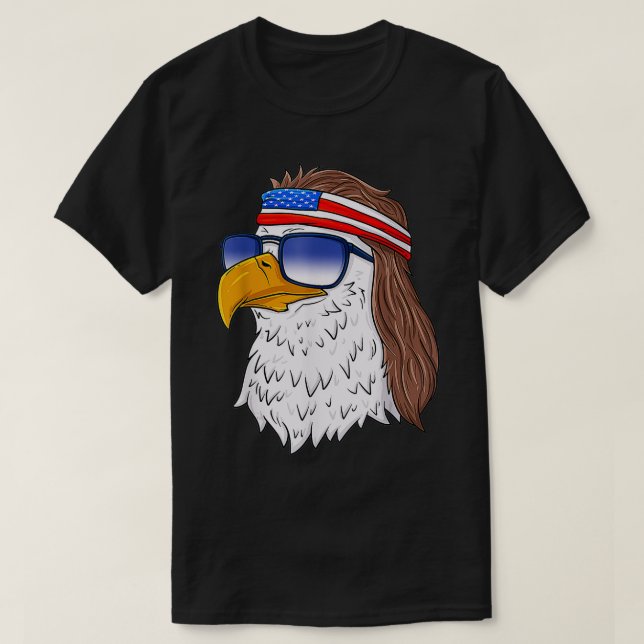 T-shirt American Bald Eagle Mullet 4 juillet Funny USA m (Design devant)