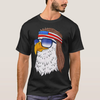 T-shirt American Bald Eagle Mullet 4 juillet Funny USA m