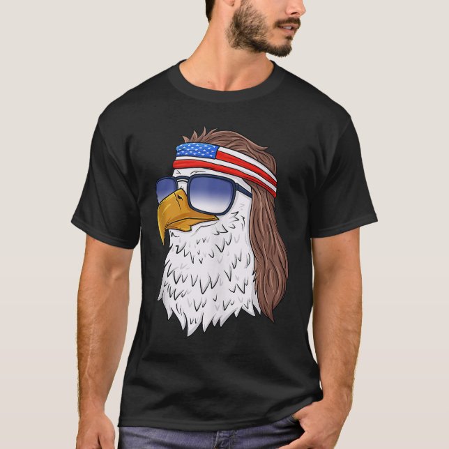 T-shirt American Bald Eagle Mullet 4 juillet Funny USA P (Devant)