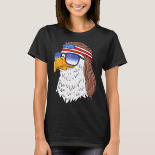 T-shirt American Bald Eagle Mullet 4 juillet Patriot améri