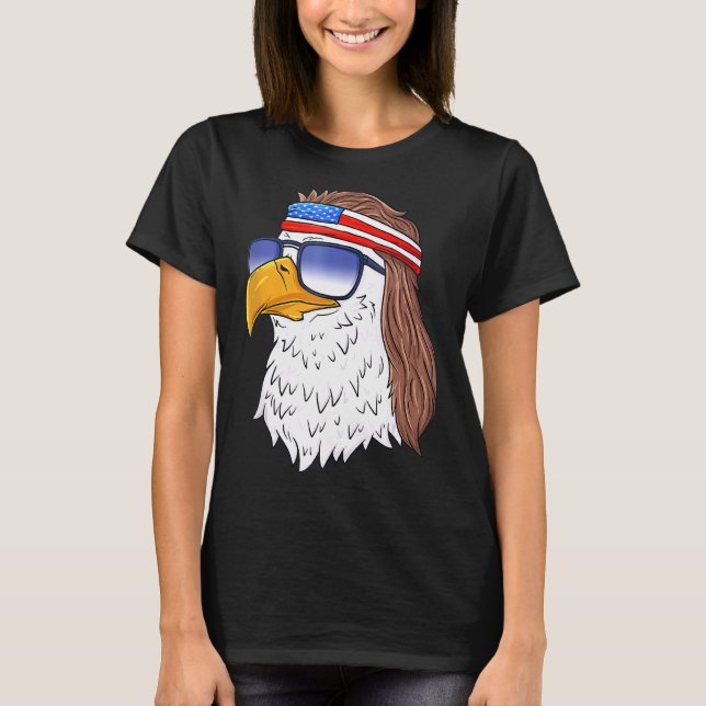 T-shirt American Bald Eagle Mullet 4 juillet Patriot améri (Devant)
