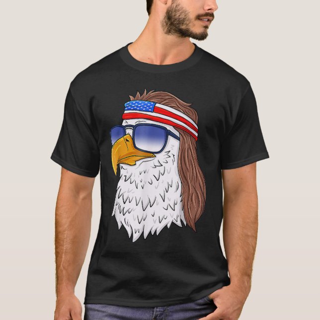 T-shirt American Bald Eagle Mullet 4 juillet Patriot améri (Devant)