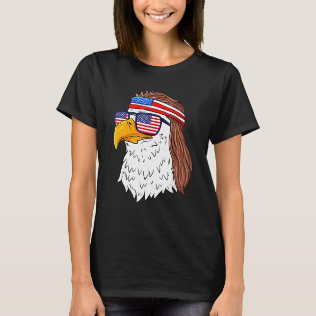 T-shirt American Bald Eagle Mullet 4 juillet Patriot améri (Devant)