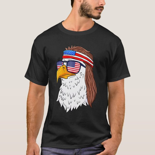 T-shirt American Bald Eagle Mullet 4 juillet Patriot améri (Devant)