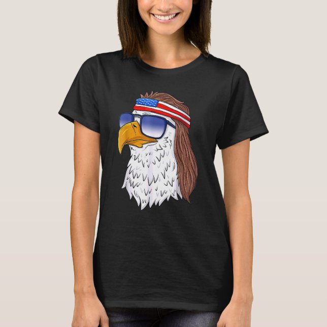 T-shirt American Bald Eagle Mullet 4 juillet Usa Patrio (Devant)