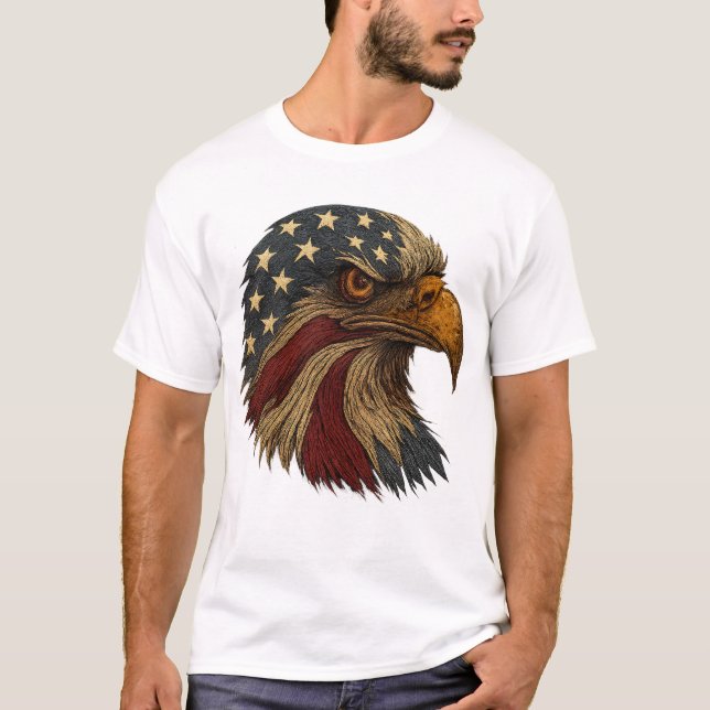T-shirt American Bald Eagle Patriotic (Devant)
