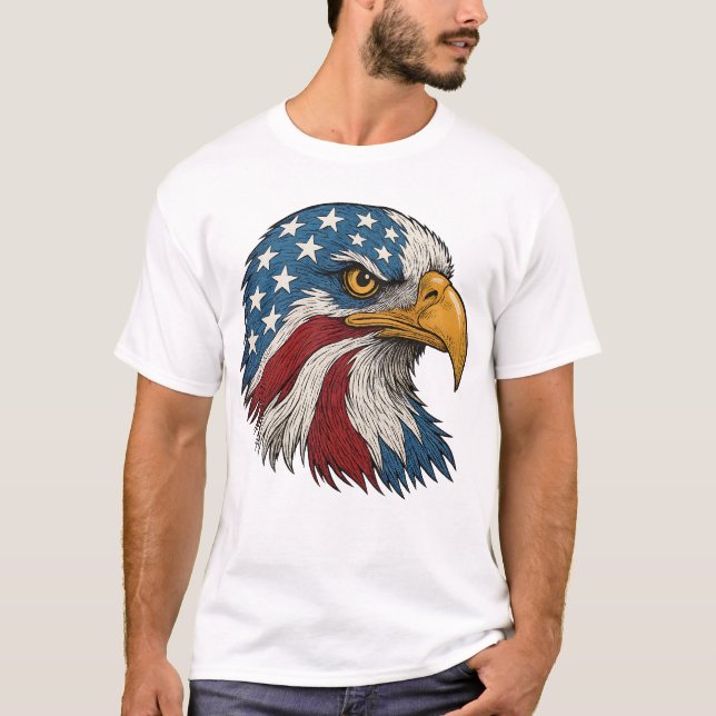 T-shirt American Bald Eagle Patriotic (Devant)