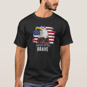 T-shirt American Bald Eagle Terre Du Courageux Patriotique