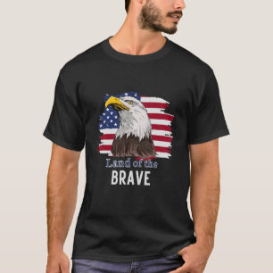 T-shirt American Bald Eagle Terre Du Courageux Patriotique