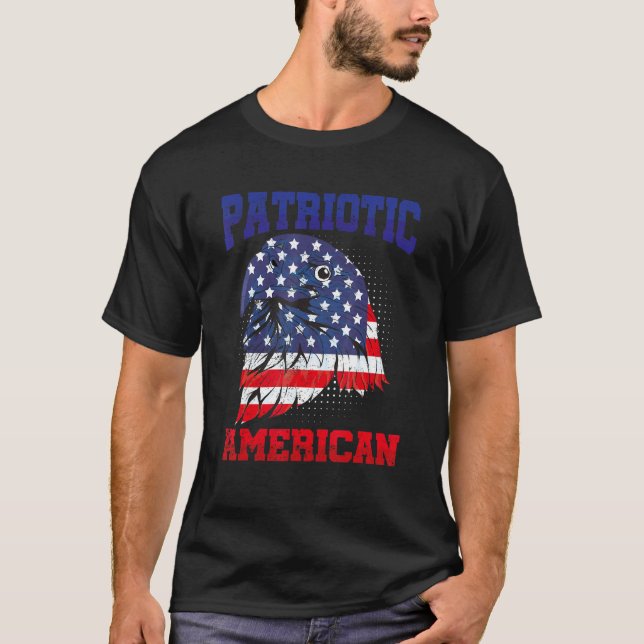 T-shirt American Bald Eagle Us Drapeau Patriotique América (Devant)