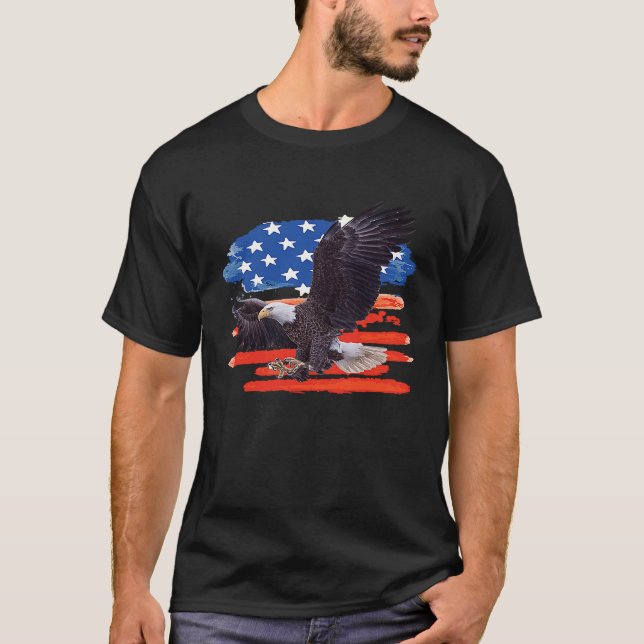 T-shirt American Bald Eagle USA Flag  4th of July Eagle Fl (Devant)