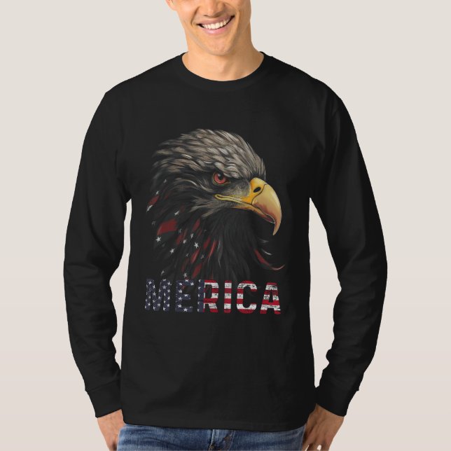 T-shirt American Bald Eagle USA Flag 4th of July Eagle USA (Devant)