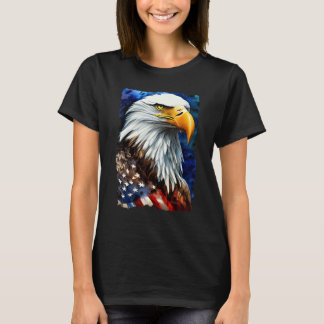 T-shirt American Bald Eagle USA Flag Freedom Men Women Pat