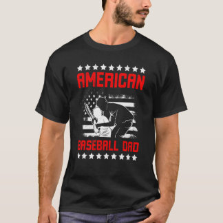 T-shirt American Baseball Papa Fête des pères Baseball Pou