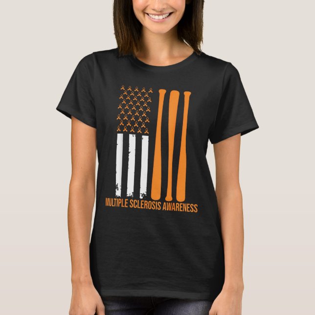 T-shirt American Baseball Sports Multiple Sclerosis Awaren (Devant)