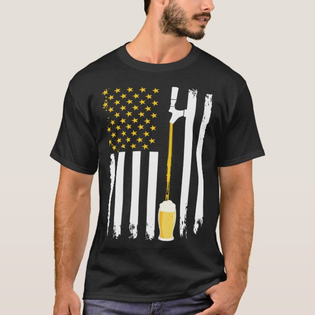 T-shirt American Beer Flag International Beer Day (Devant)