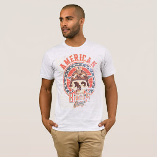 T-shirt American Biker Gang Retro Skull Tee