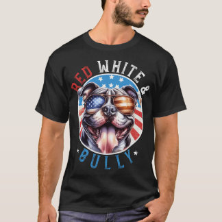 T-shirt American Bully Dog 4 juillet Red White et Bully