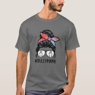 T-shirt American Bully Maman Messy Bun Lunettes de cheveux