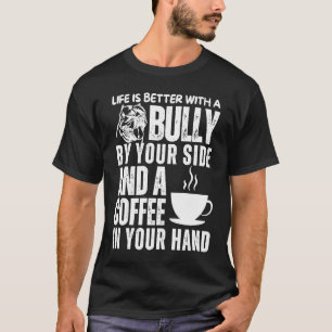 T-shirt American Bully Maman Papa Café Bulldog Mama Chien