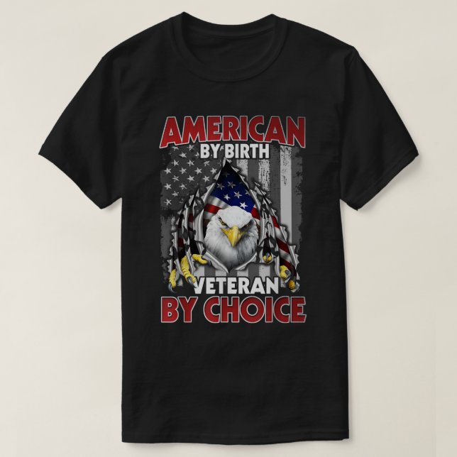 T-shirt American By Birth Vétérinaire Par Choice Eagle Ame (Design devant)