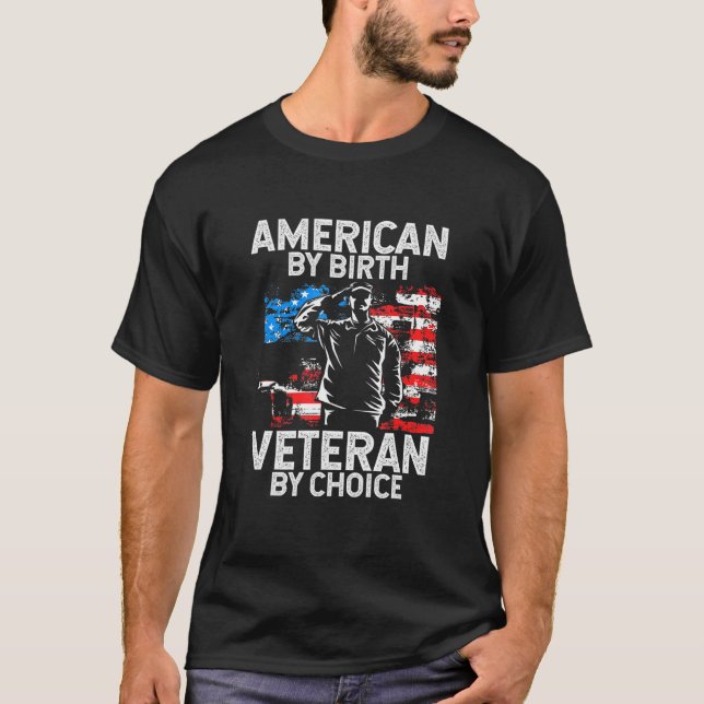 T-shirt American By Birth Vétérinaire Par Choice Patriot V (Devant)