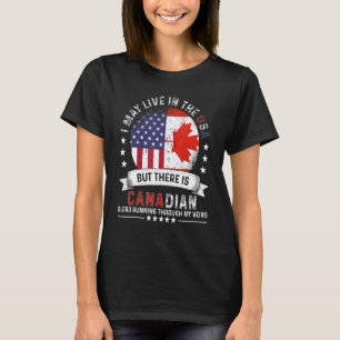 T-shirt American Canadian Home in US Patriot American Cana
