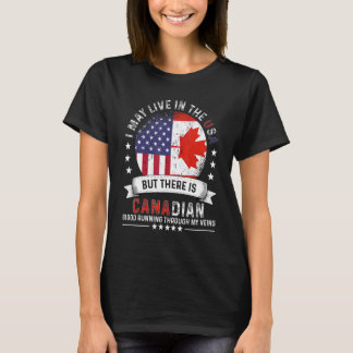T-shirt American Canadian Home in US Patriot American Cana