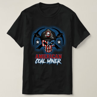 T-SHIRT AMERICAN COAL MINER SKULL DESIGN