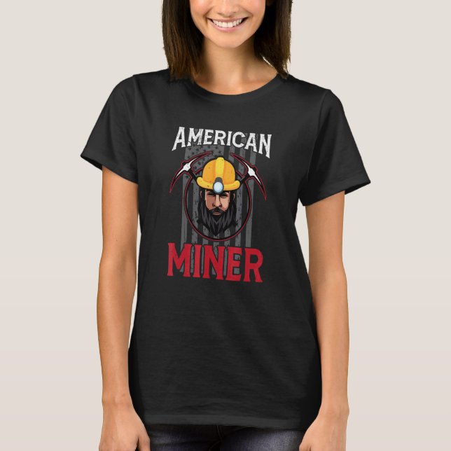 T-shirt American Coal Miner Underground Mining (Devant)