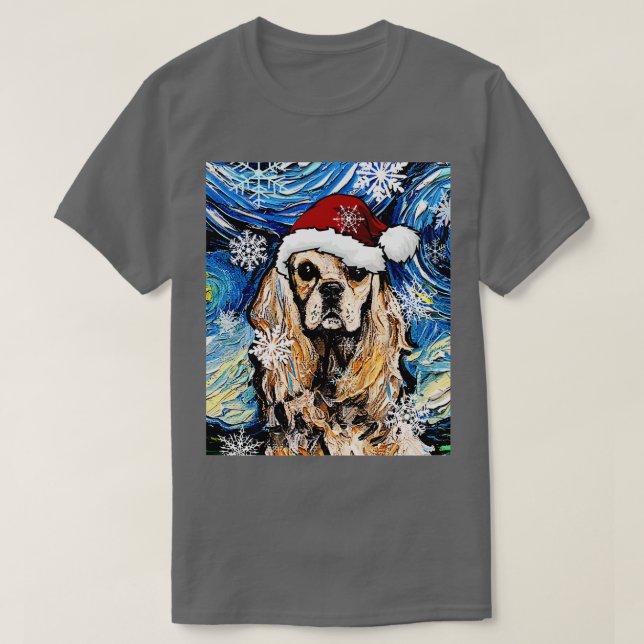 T-shirt American Cocker Spaniel Père Noël (Design devant)