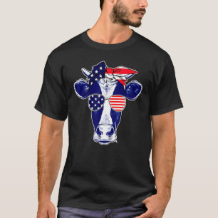 T-shirt American Cows Farmer Patriotic Cow 4 juillet Co