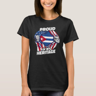 T-shirt American Cuban Roots Drapeau Fière De Mon Héritage
