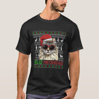 T-shirt American Curl Cat Feliz Meowidad Funny Christmas