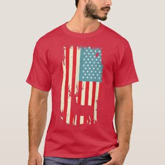 T-shirt American Deer Hunter Patriotic TFor Hommes Femmes 