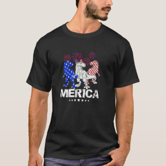 T-shirt American Dinos Hommes Enfants Garçons Patriotique 