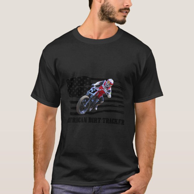 T-shirt American Dirt Tracker Flat Track Racer Dirt Track (Devant)